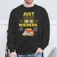 Vintage Hot Dog 4Th Of July I'm Just Here For The Wieners Sweatshirt Gifts for Old Men