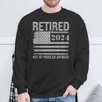 Vintage Retired 2024 Not My Problem Anymore American Flag Sweatshirt Gifts for Old Men