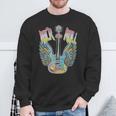 Vintage Retro 80S Rock & Roll Music Electric Guitar Wings Sweatshirt Gifts for Old Men