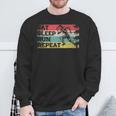 Vintage Retro Eat Sleep Run Repeat Running Runner Sweatshirt Gifts for Old Men