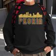 Vintage Retro Peoria Illinois Skyline Sweatshirt Gifts for Old Men