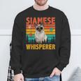 Vintage Retro Siamese Whisperer Cat Sunglasses Lover Sweatshirt Gifts for Old Men