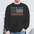 Vintage Sunset American Flag Hurley Virginia Sweatshirt Gifts for Old Men
