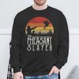 Vintage Sunset Retro Style Pheasant Hunting Pheasant Slayer Sweatshirt Gifts for Old Men