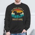 Vintage Sunset Wild Mustang Horse Go Wild Adopt A Mustang Sweatshirt Gifts for Old Men