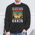 Vintage Never Underestimate An Old Man With A Banjo Musician Sweatshirt Gifts for Old Men