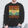 Vintage Never Underestimate An Old Man Pickleball Sweatshirt Gifts for Old Men