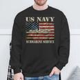 Vintage Us Navy Submarine Service American Flag Sweatshirt Gifts for Old Men