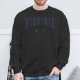 Virginia Lacrosse Vintage Lax Weathered Sweatshirt Gifts for Old Men