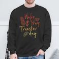 Wake & Pray Transfer Day Embryo Transfer Ivf Pregnancy Sweatshirt Gifts for Old Men