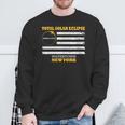 Watertown New York Solar Eclipse 2024 Us Flag Sweatshirt Gifts for Old Men