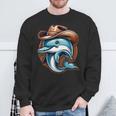 Wild Western Howdy Dolphin Sea Ocean Animal Lover Cowboy Hat Sweatshirt Gifts for Old Men