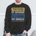 Wolverine On Saturday Lion On Sunday Detroit Sweatshirt Gifts for Old Men