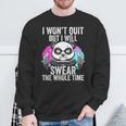 I Won't Quit But I'll Swear The Whole Time Gym Quote Sweatshirt Gifts for Old Men