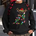 Xmas Reindeer Black Cat Christmas Lights Cat Lover Sweatshirt Gifts for Old Men