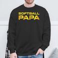 Yellow Print Softball Papa Sweatshirt Gifts for Old Men