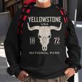 Yellowstone National Park Bison Skull Buffalo Vintage Sweatshirt Gifts for Old Men