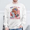 Make 4Th Of July Great Again Trump Drinking Beer Sweatshirt Gifts for Old Men