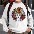 Black Queen Lady Curly Natural Afro African Black Hair Sweatshirt Gifts for Old Men