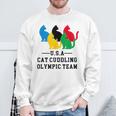 Cat Cuddling Olympic Team Sweatshirt Gifts for Old Men