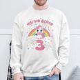 Children's Ich Bin Schon 3 Unicorn White Sweatshirt Geschenke für alte Männer