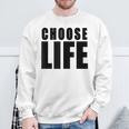 Choose Life Grandes Lettres Noires En Gras Style Rétro Années 80 Sweater e Cadeaux pour les vieillards