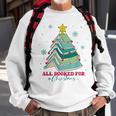 Christmas Book Tree Retro All Booked For Christmas Book Tree Sweatshirt Gifts for Old Men