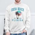 Cocoa Beach Florida Beach Retro Sunset Palm Trees Summer Sweatshirt Gifts for Old Men