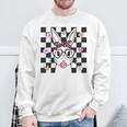 Cute Bunny With Leopard Bandana Glasses Bubblegum Easter Day Sweatshirt Gifts for Old Men