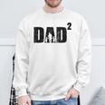 Damen Dad Hoch 2 Zweifacher Papaater Zwei Töchter Mit-Ausschnitt Sweatshirt Geschenke für alte Männer