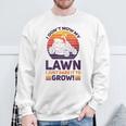 Damen Lustiger Mäher Rasen Bier Papa Landschaftsbau Dare It Wh Mit-Ausschnitt Sweatshirt Geschenke für alte Männer