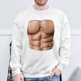 Fake Muscle Under Clothes Chest Six Pack Abs Sweatshirt Gifts for Old Men