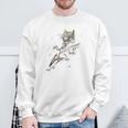 Rock Cat Singing And Playing Guitar Sweatshirt Gifts for Old Men
