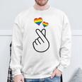 Gay Pride Month Human Lgbtq Korean Finger Heart K-Pop Love Sweatshirt Gifts for Old Men