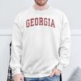Georgia Ga Vintage Athletic Sports Red Style Sweatshirt Gifts for Old Men