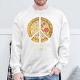 Give Pizza Chance Pizza Pun With Peace Logo Sign Sweatshirt Gifts for Old Men