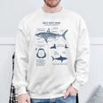Great White Shark Anatomy Marine Biology Biologist Friend Sweatshirt Gifts for Old Men