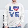 Haiti Vintage Love Heart Flag Haitian Flag Day Sweatshirt Gifts for Old Men