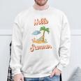 Hello Summer – Mit Sand Meer Sonnenschirm Und Palmenstimmung Sweatshirt Geschenke für alte Männer
