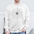 Herren Sweatshirt mit Spinnennetz-Print, Weiß, Trendy Design Geschenke für alte Männer