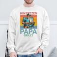 Hinsetzen Papa Grillt Bbq Spruch Sweatshirt Geschenke für alte Männer