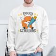 Kinder Endlich Schulkind 2024 Fox School Cone School Fox Gray Sweatshirt Geschenke für alte Männer