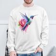 Kolibri-Kunst Rose Tier Bunte Grafik Kolibri Sweatshirt Geschenke für alte Männer