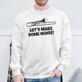 Let's Make Some Noise Vintage Black Trombonist Trombone Sweatshirt Gifts for Old Men