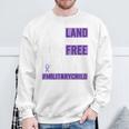 Military Child Month Purple Up Land Of The Free Daddy Brave Sweatshirt Gifts for Old Men