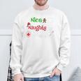 Nice Naughty Canadian Canada Santa Christmas Pyjama Pjs Sweatshirt Gifts for Old Men