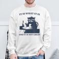 It Is What It Is And It Is Not Great Raccoon Meme Sweatshirt Gifts for Old Men