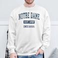 Notre Dame Indiana In Vintage Athletic Navy Sports Sweatshirt Gifts for Old Men