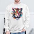 Obra De Arte De Tigre Colorido Animal Arte Tigre Camisa de entrenamiento Regalos para ancianos