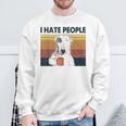 Odio A La Gente Bull Terrier Odio Retrointage Camisa de entrenamiento Regalos para ancianos